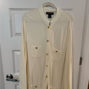 Dialogue Ivory Knit Cardigan 2X